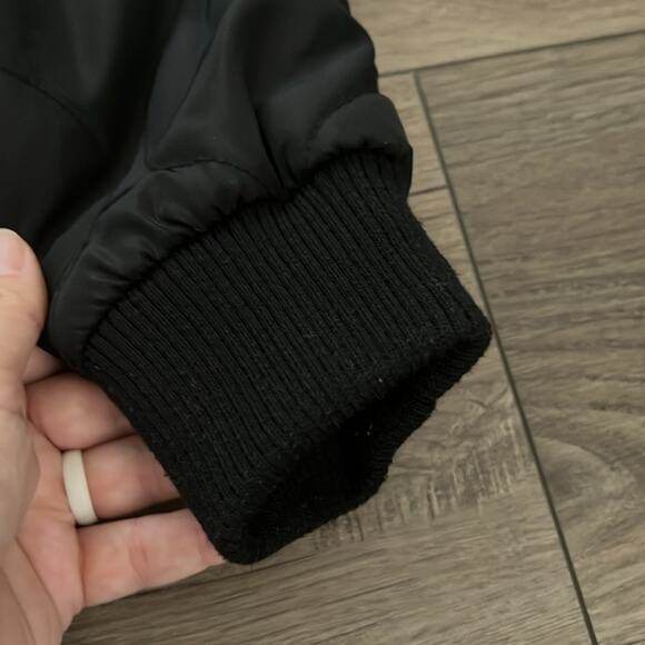 Love Tree Women’s Black Full Zip Mid Length Quilted Bomber Jacket Size Small - Picture 7 of 13